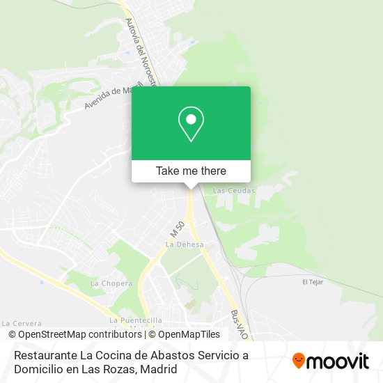 mapa Restaurante La Cocina de Abastos Servicio a Domicilio en Las Rozas