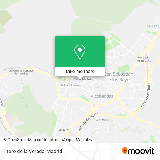 Toro de la Vereda map