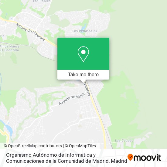 Organismo Autónomo de Informatica y Comunicaciones de la Comunidad de Madrid map