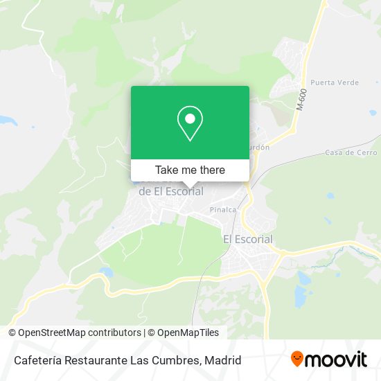 mapa Cafetería Restaurante Las Cumbres