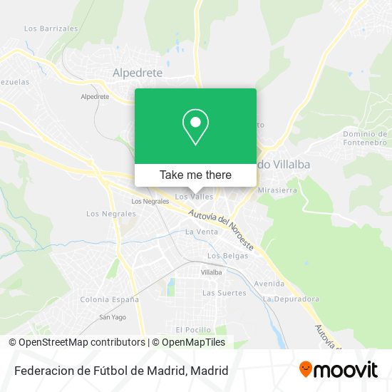 Federacion de Fútbol de Madrid map