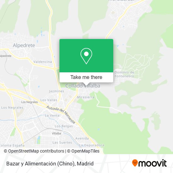 Bazar y Alimentación (Chino) map