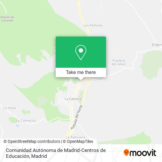 Comunidad Autónoma de Madrid-Centros de Educación map