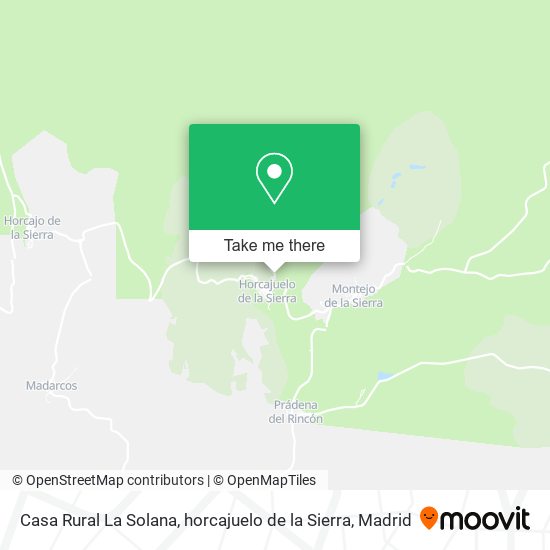 mapa Casa Rural La Solana, horcajuelo de la Sierra