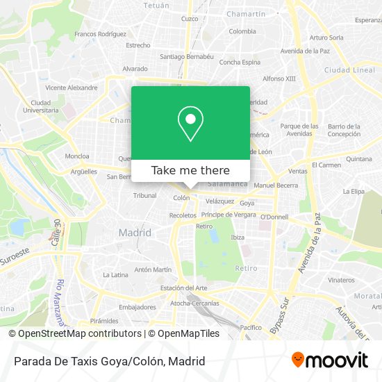 mapa Parada De Taxis Goya/Colón