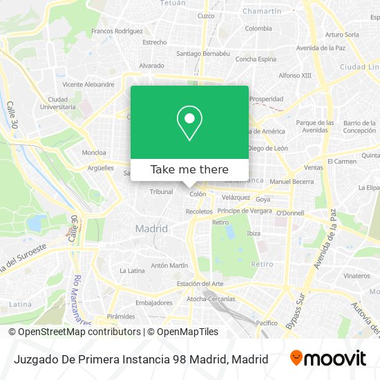 mapa Juzgado De Primera Instancia 98 Madrid