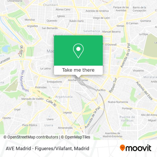 mapa AVE Madrid - Figueres/Vilafant