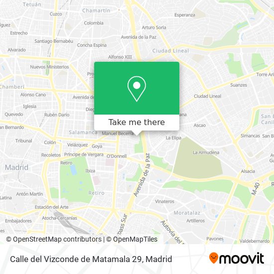 mapa Calle del Vizconde de Matamala 29