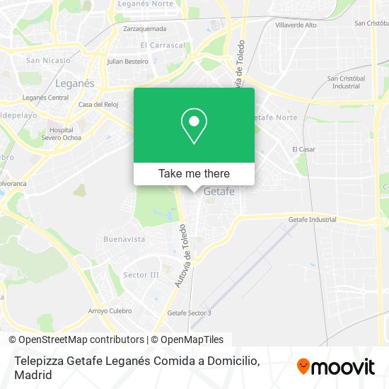 Telepizza Getafe Leganés Comida a Domicilio map