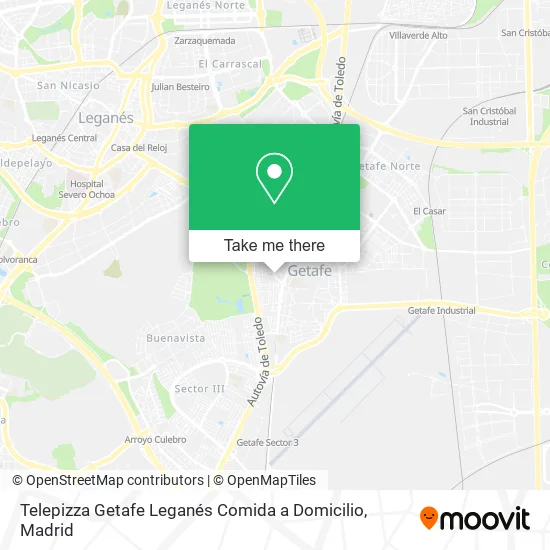 Telepizza Getafe Leganés Comida a Domicilio map