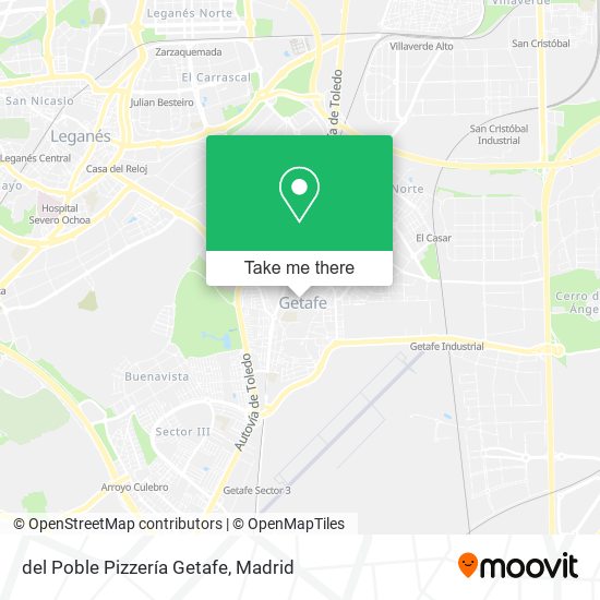 del Poble Pizzería Getafe map