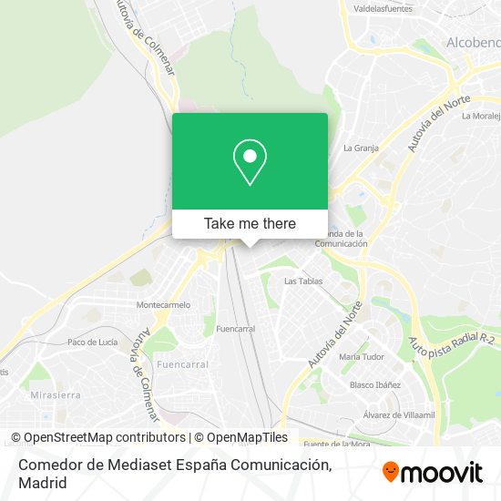 Comedor de Mediaset España Comunicación map
