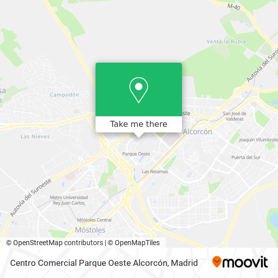mapa Centro Comercial Parque Oeste Alcorcón