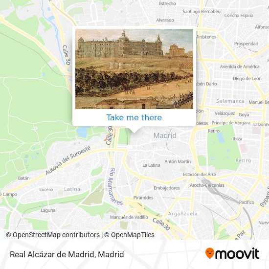 mapa Real Alcázar de Madrid