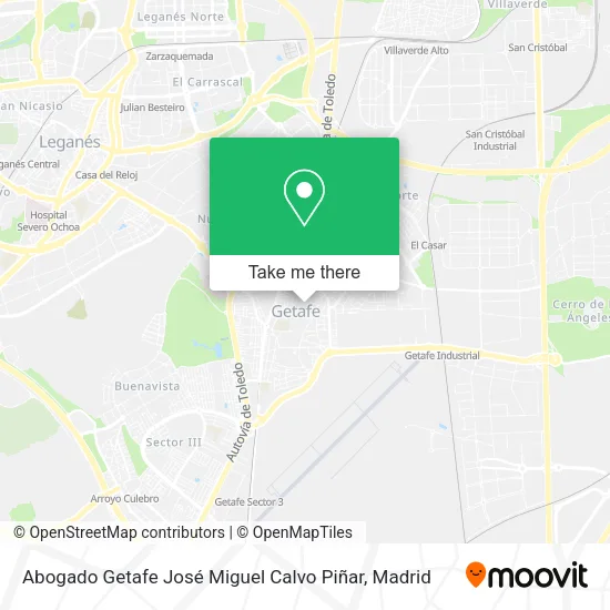 Abogado Getafe José Miguel Calvo Piñar map