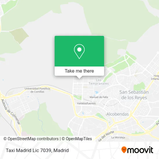 Taxi Madrid Lic 7039 map