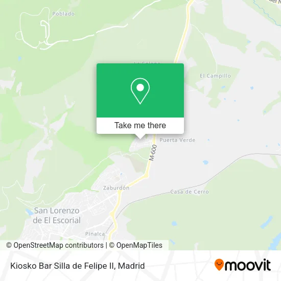 Kiosko Bar Silla de Felipe II map