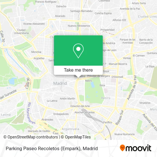 Parking Paseo Recoletos (Empark) map