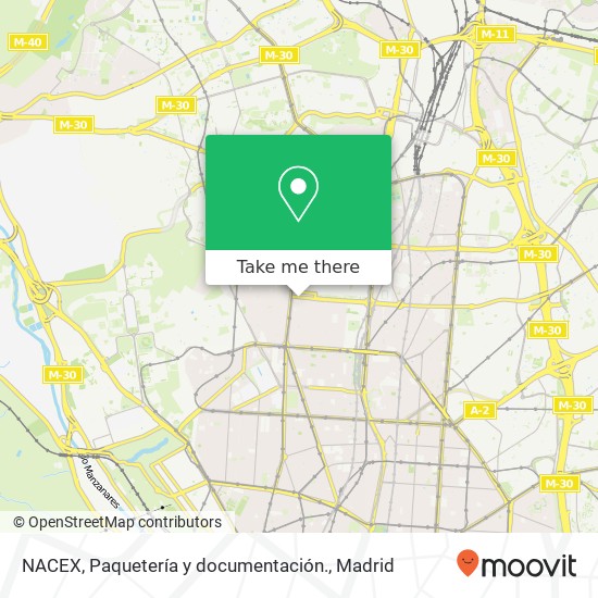 NACEX, Paquetería y documentación. map