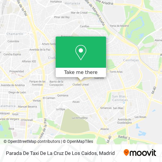 mapa Parada De Taxi De La Cruz De Los Caidos