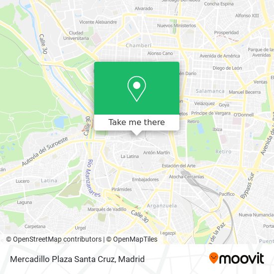 Mercadillo Plaza Santa Cruz map