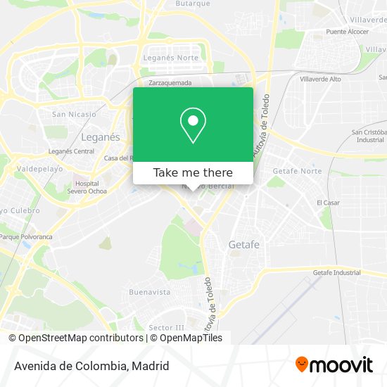 mapa Avenida de Colombia