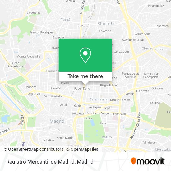 mapa Registro Mercantil de Madrid