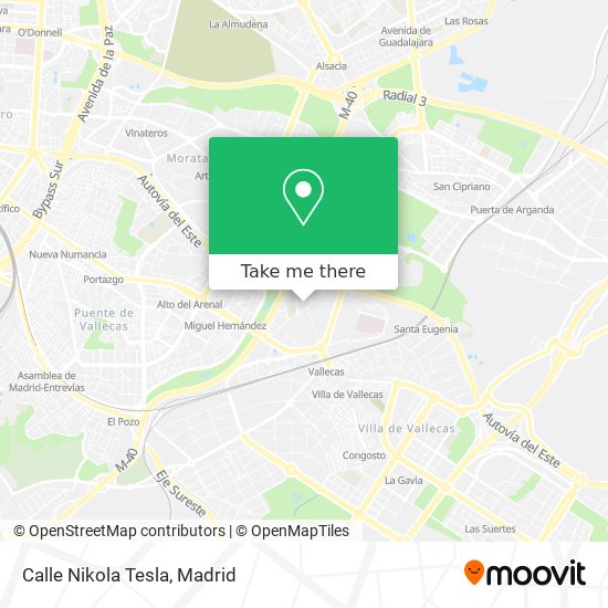 Calle Nikola Tesla map