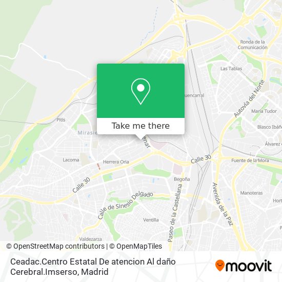 Ceadac.Centro Estatal De atencion Al daño Cerebral.Imserso map