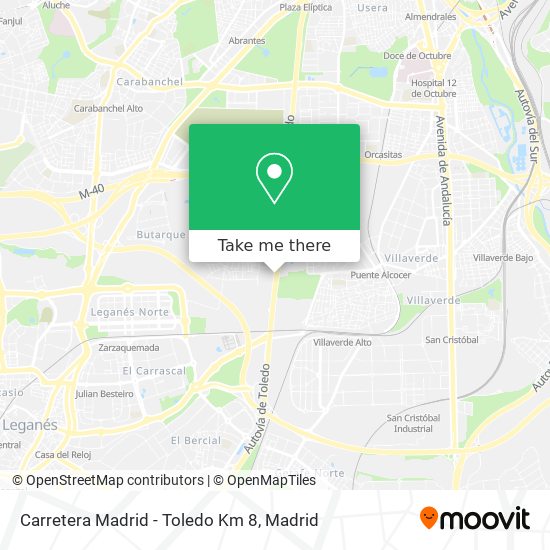 mapa Carretera Madrid - Toledo Km 8