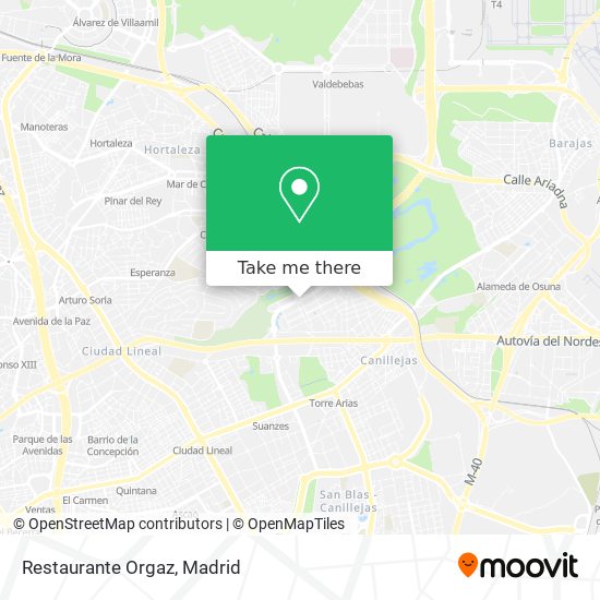 mapa Restaurante Orgaz