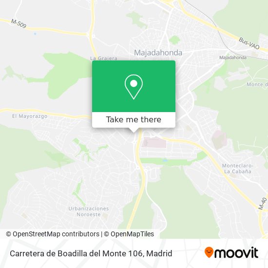 mapa Carretera de Boadilla del Monte 106