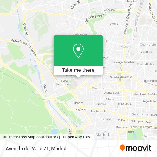 mapa Avenida del Valle 21