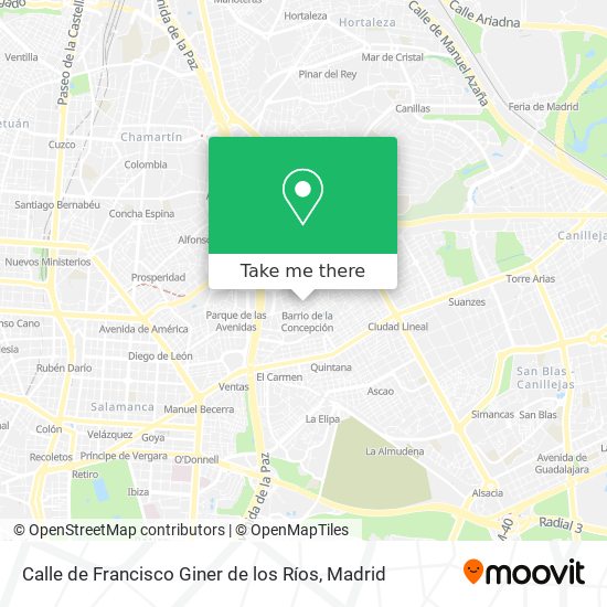 mapa Calle de Francisco Giner de los Ríos