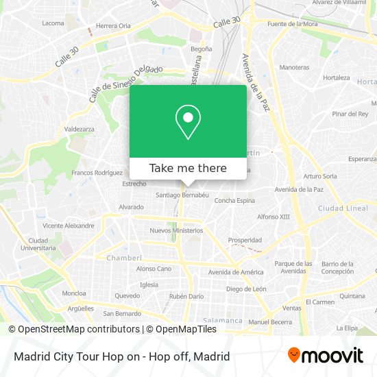 Madrid City Tour Hop on - Hop off map