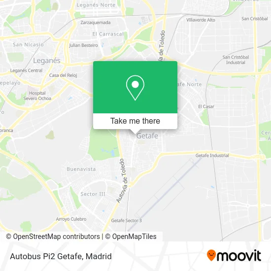 Autobus Pi2 Getafe map
