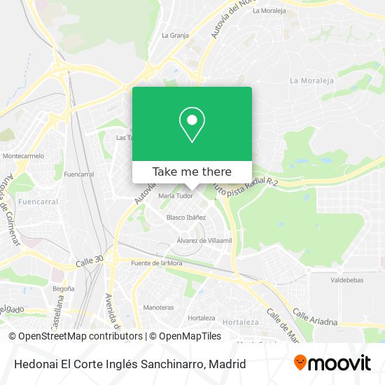 mapa Hedonai El Corte Inglés Sanchinarro