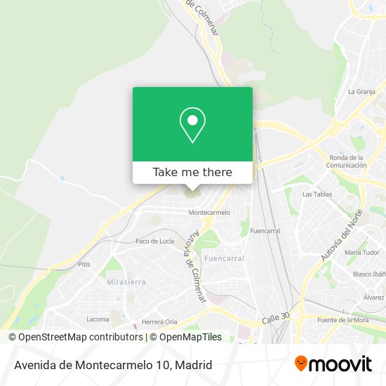 mapa Avenida de Montecarmelo 10