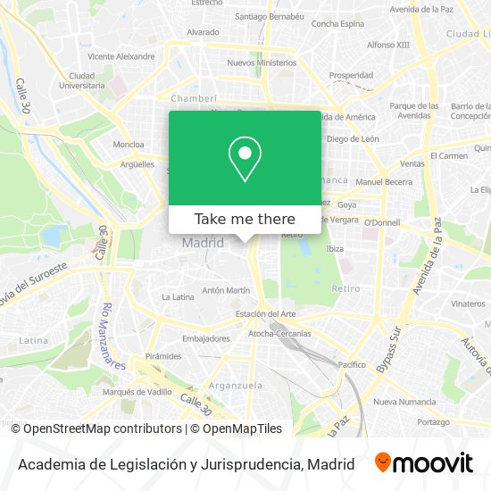 mapa Academia de Legislación y Jurisprudencia