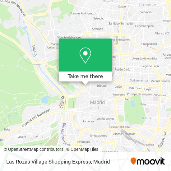 Las Rozas Village Shopping Express map