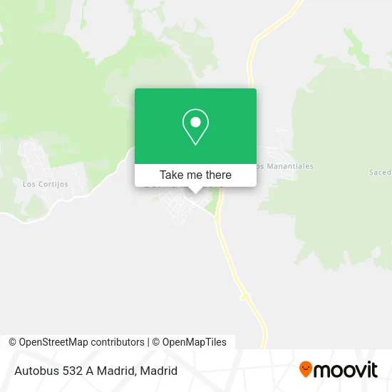 Autobus 532 A Madrid map