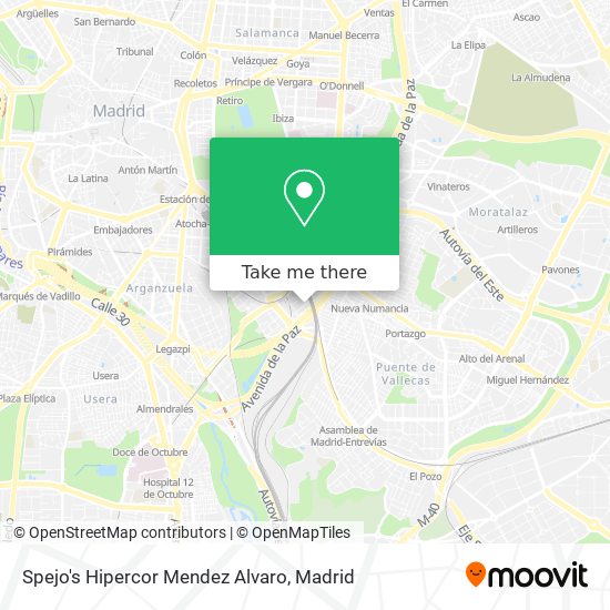 Spejo's Hipercor Mendez Alvaro map