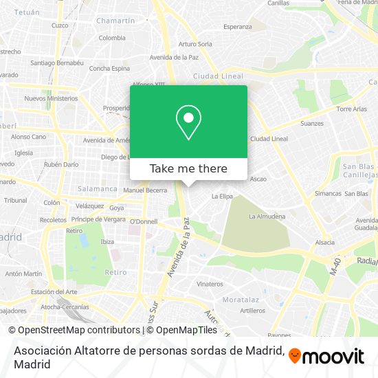 mapa Asociación Altatorre de personas sordas de Madrid