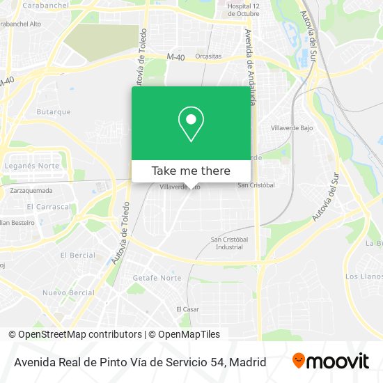 mapa Avenida Real de Pinto Vía de Servicio 54