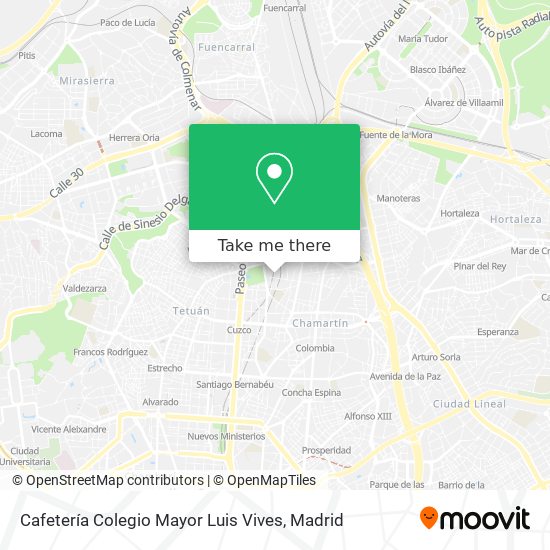 Cafetería Colegio Mayor Luis Vives map