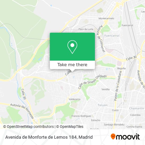 mapa Avenida de Monforte de Lemos 184