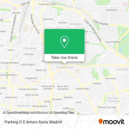 Parking C C Arturo Soria map