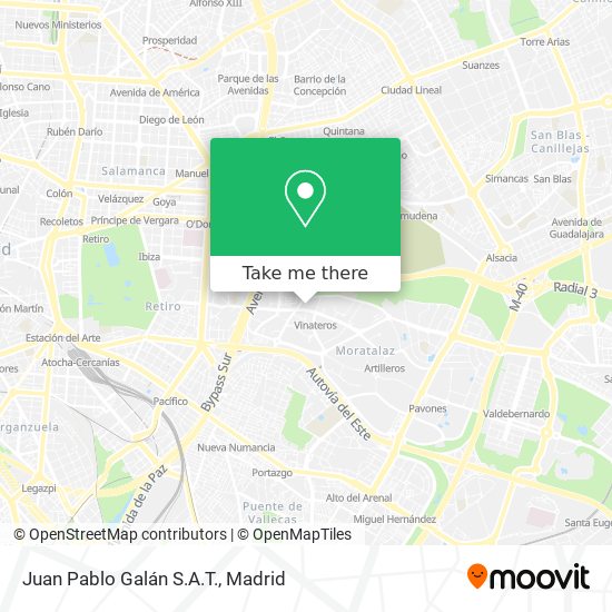Juan Pablo Galán S.A.T. map