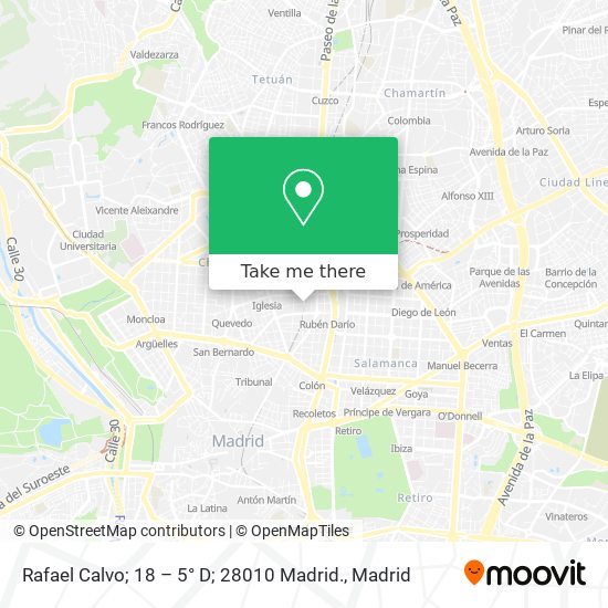 Rafael Calvo; 18 – 5° D; 28010 Madrid. map