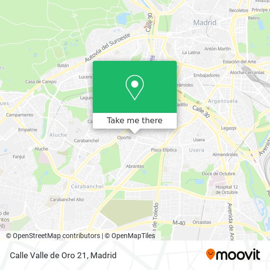 mapa Calle Valle de Oro 21
